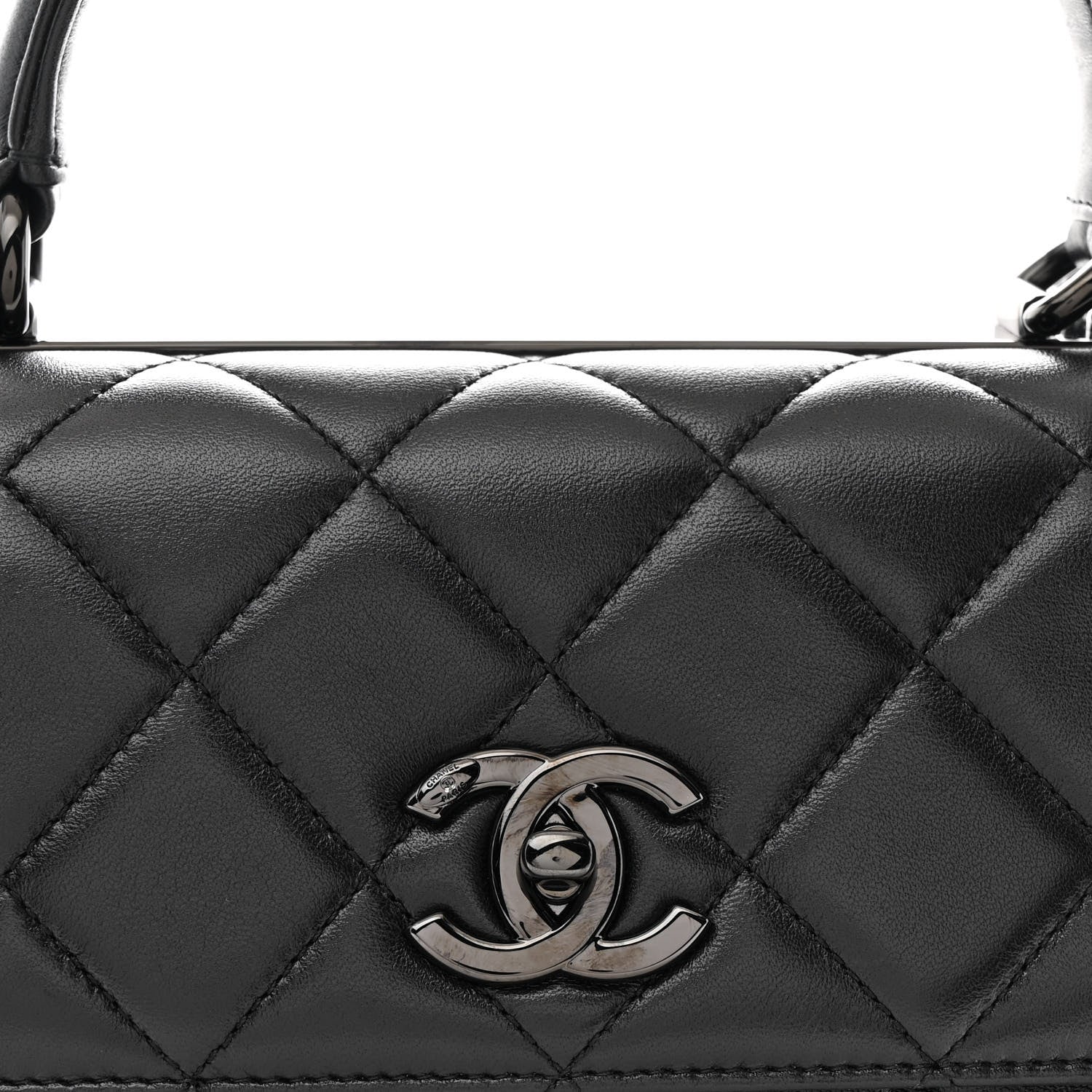 Chanel Lambskin Quilted Small Trendy CC Dual Handle Flap Bag So Black 9 of 12