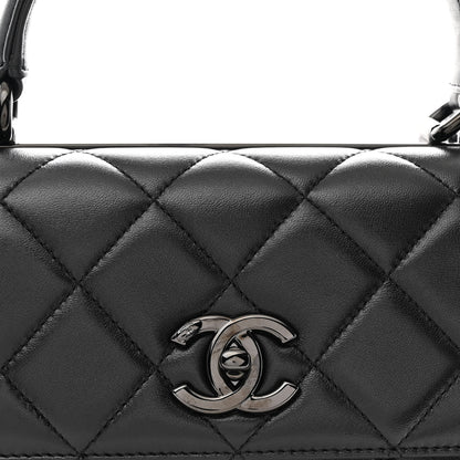 Chanel Lambskin Quilted Small Trendy CC Dual Handle Flap Bag So Black 9 of 12