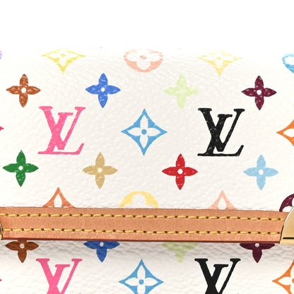 Louis Vuitton Monogram Multicolor Porte-Monnaie Plat Coin Purse White 7 of 7