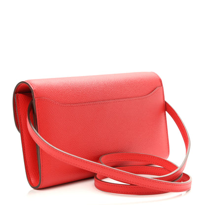 Hermes Epsom Enamel Constance Wallet To Go Rouge De Coeur Rubis 3 of 11