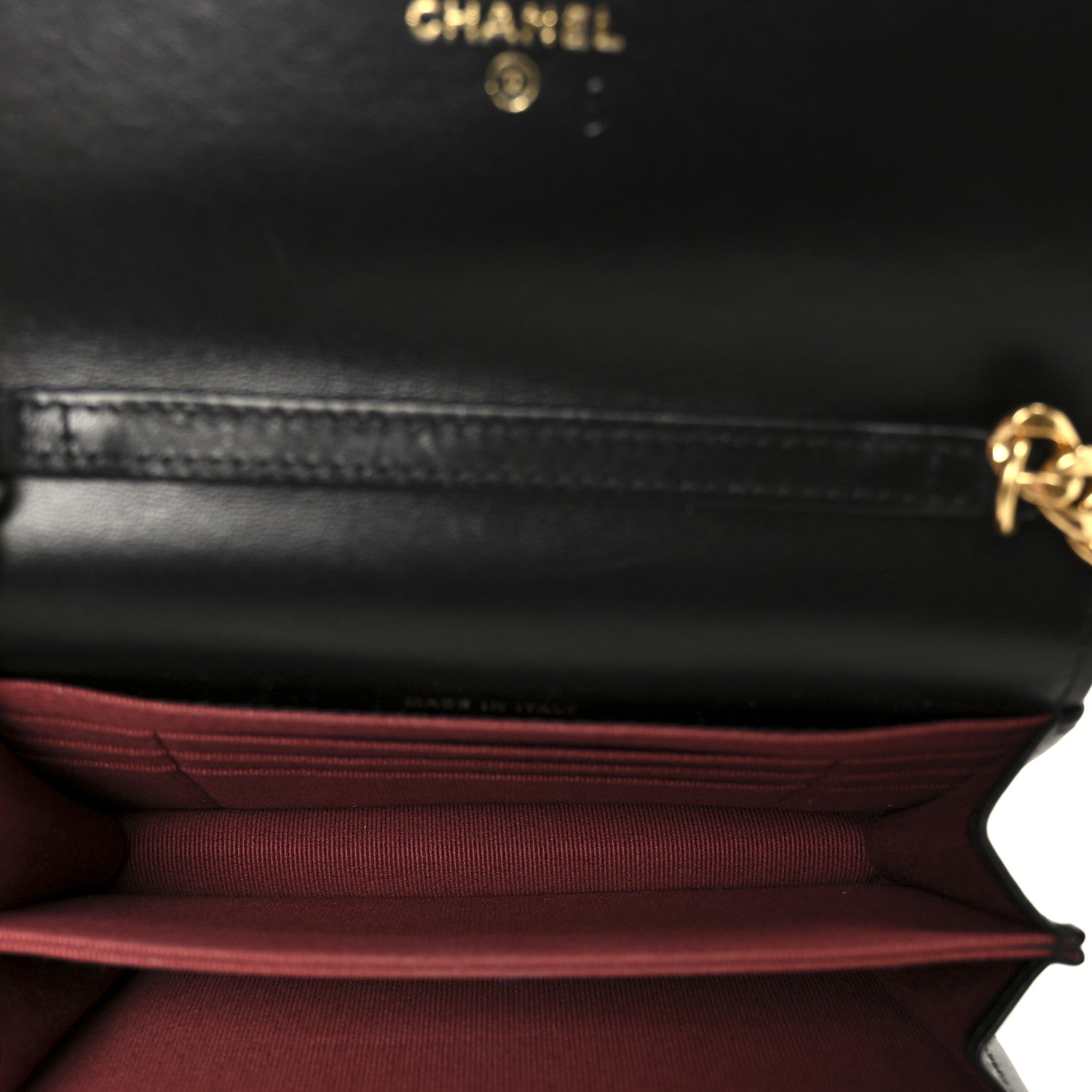 Chanel Lambskin Quilted CC Pearl Enamel Clutch on Chain WOC Black 5 of 11
