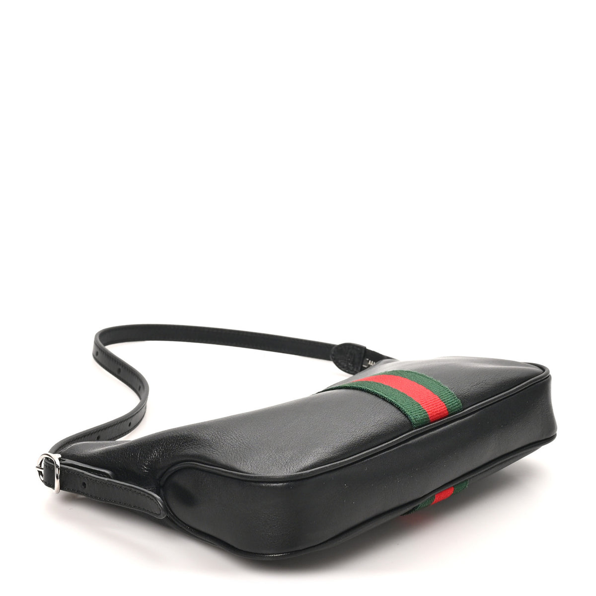 Gucci Calfskin Web Small Lunetta Crossbody Bag  Black 4 of 10