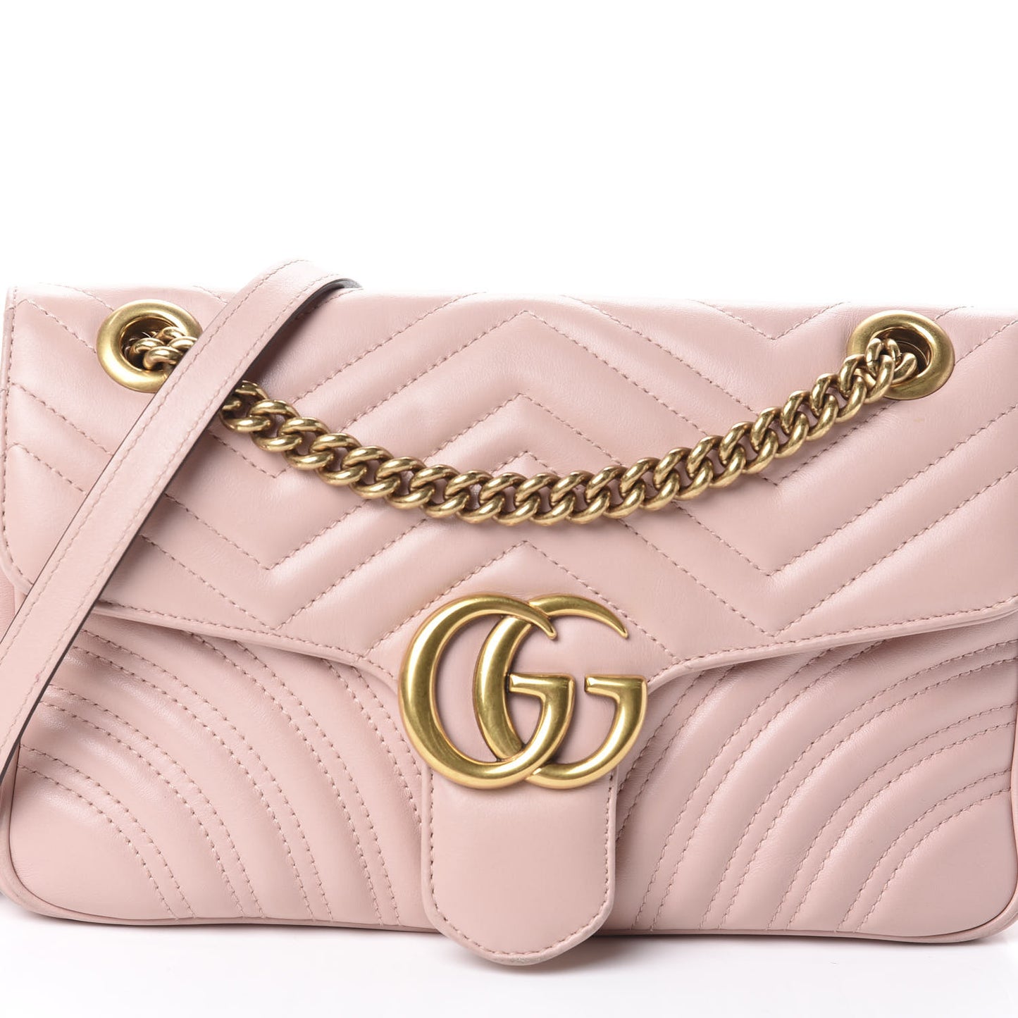 Calfskin Matelasse Small GG Marmont Shoulder Bag Perfect Pink
