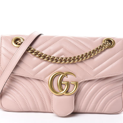 Gucci Calfskin Matelasse Small GG Marmont Shoulder Bag Perfect Pink 7 of 9