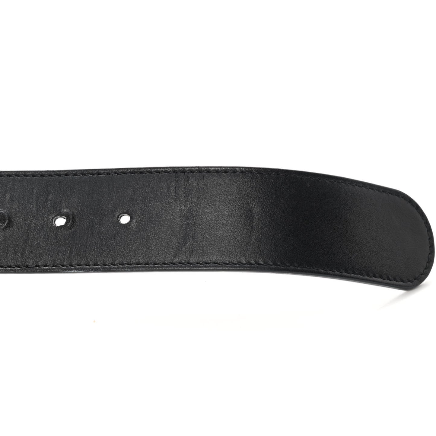GG Supreme Monogram Matte Plutone Calfskin Double G 40mm Belt 75 30 Beige Ebony Black