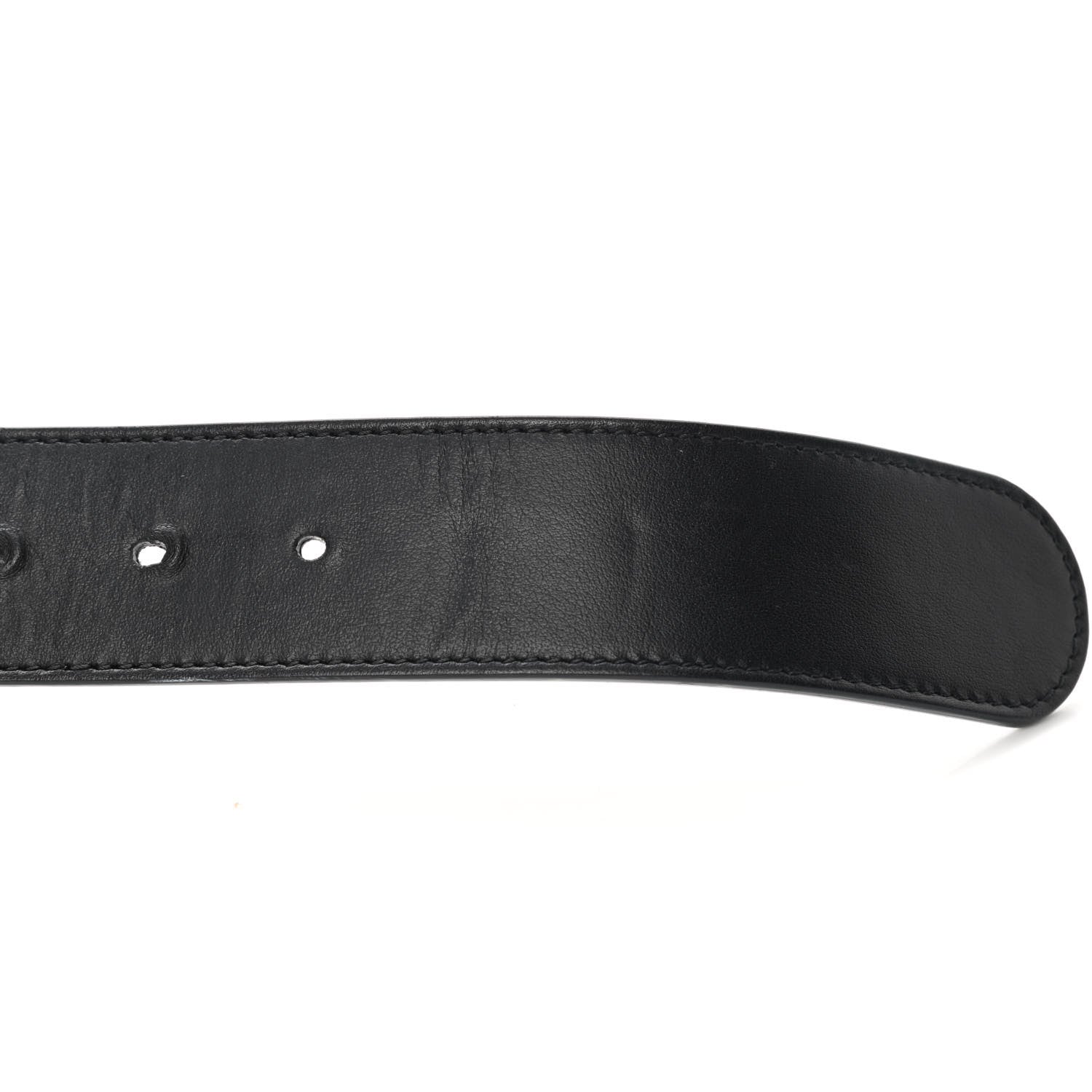 Gucci GG Supreme Monogram Matte Plutone Calfskin Double G 40mm Belt 75 30 Beige Ebony Black 6 of 9