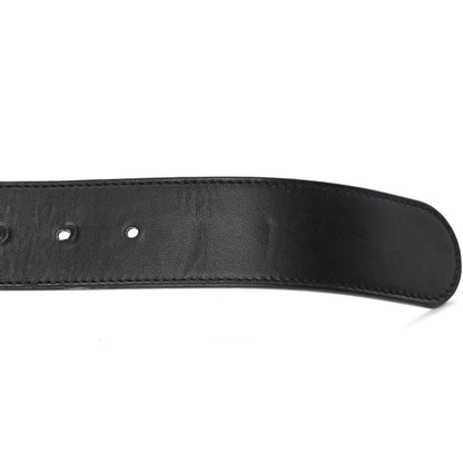Gucci GG Supreme Monogram Matte Plutone Calfskin Double G 40mm Belt 75 30 Beige Ebony Black 6 of 9