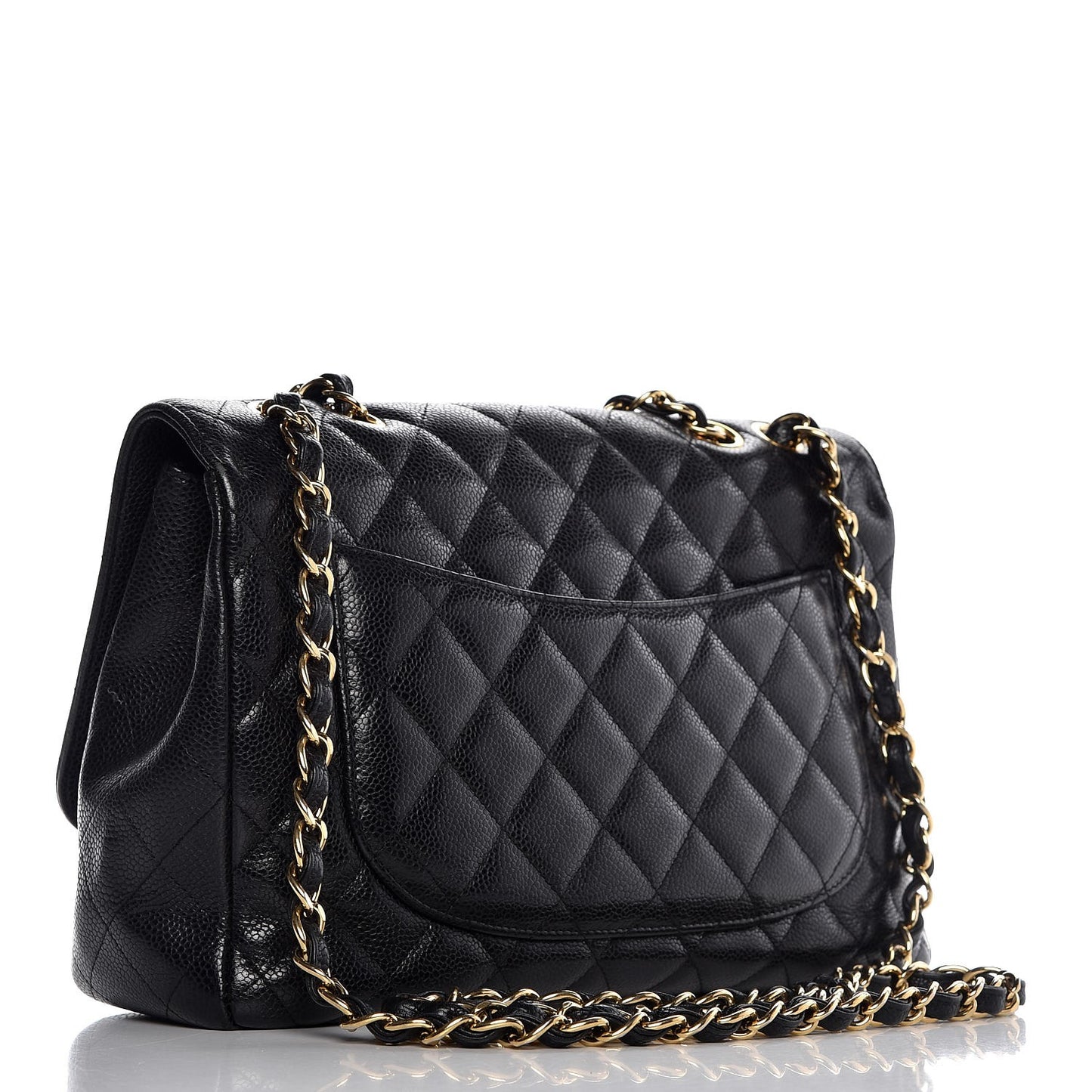 Caviar Quilted Jumbo Single Flap Black