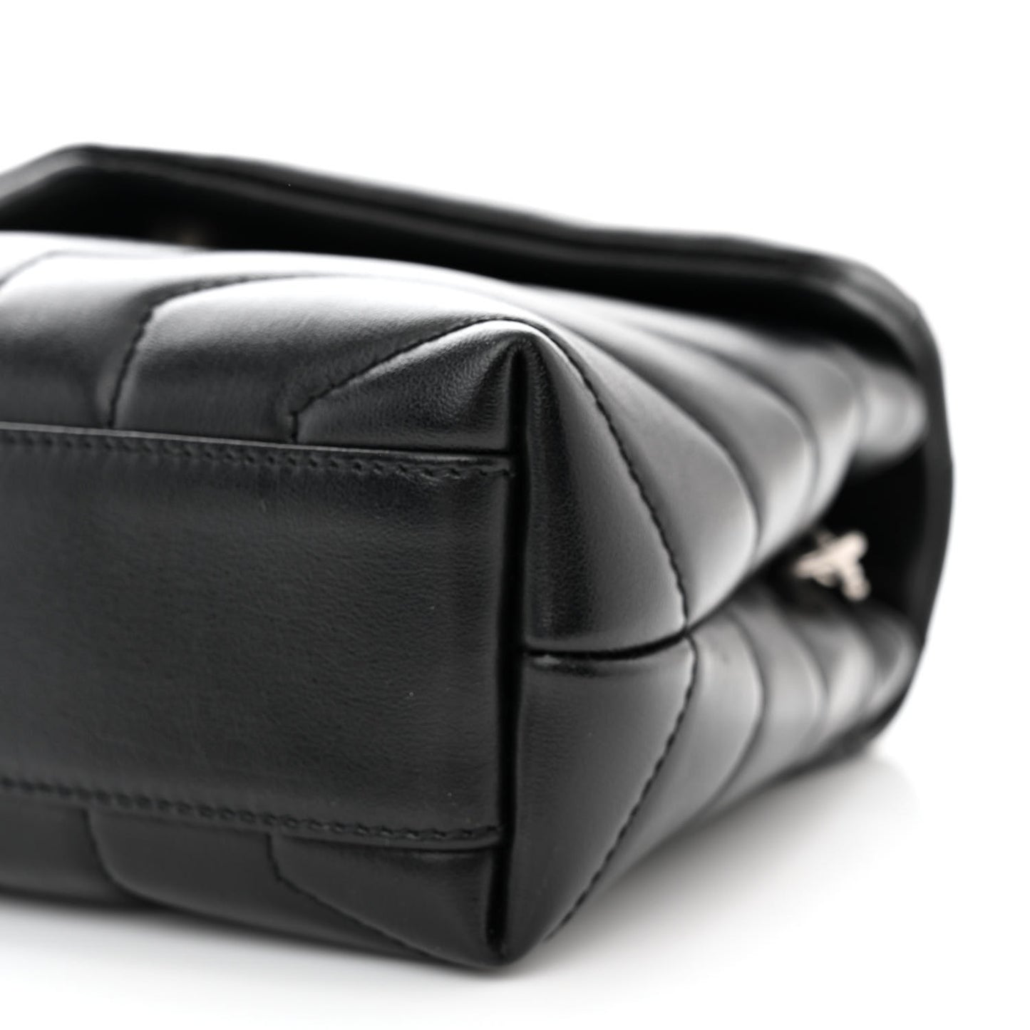 Calfskin Y Quilted Monogram Toy Loulou Crossbody Bag Black