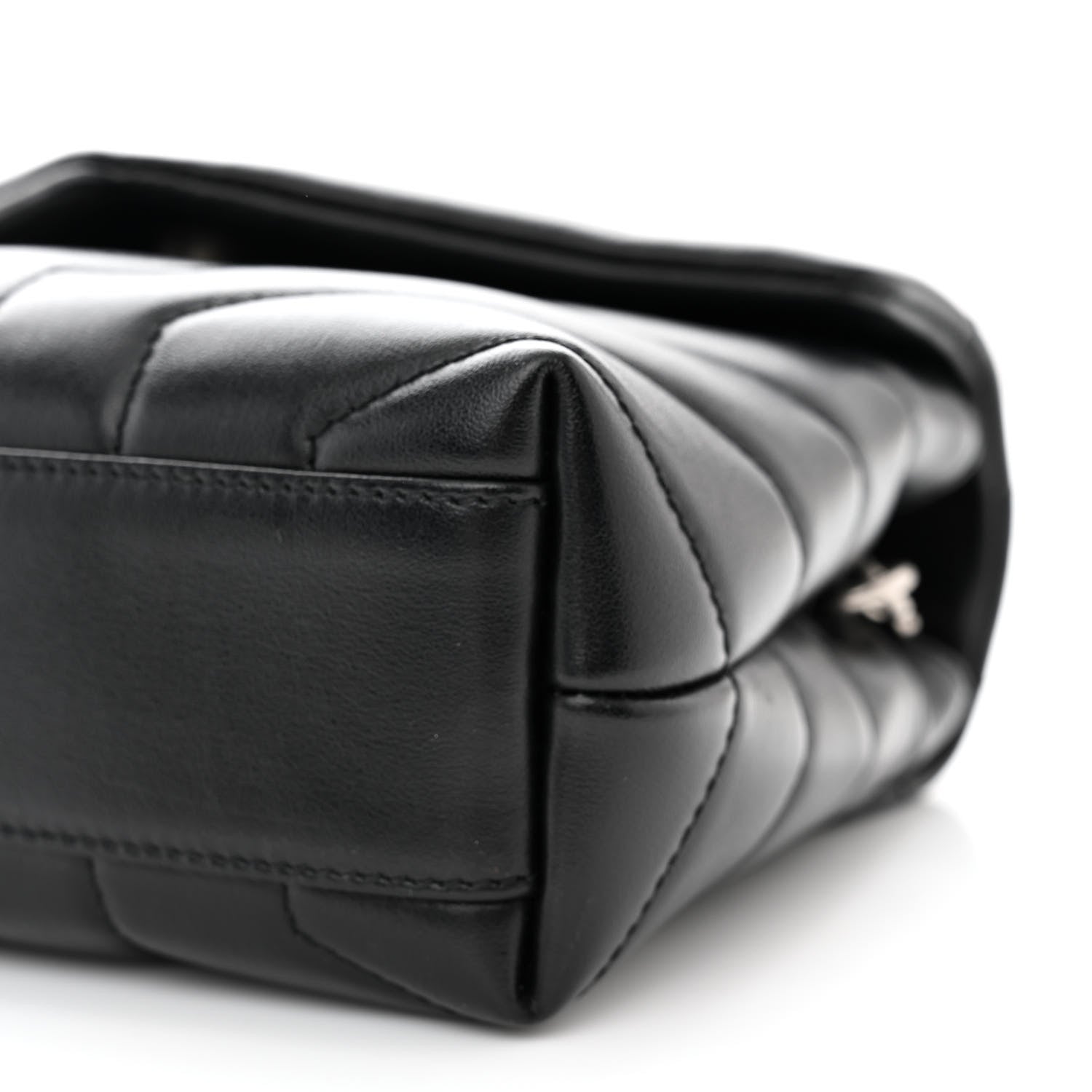 Saint Laurent Calfskin Y Quilted Monogram Toy Loulou Crossbody Bag Black 10 of 10