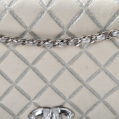 Chanel Lambskin Embossed CC Flap Shoulder Bag White 12 of 13