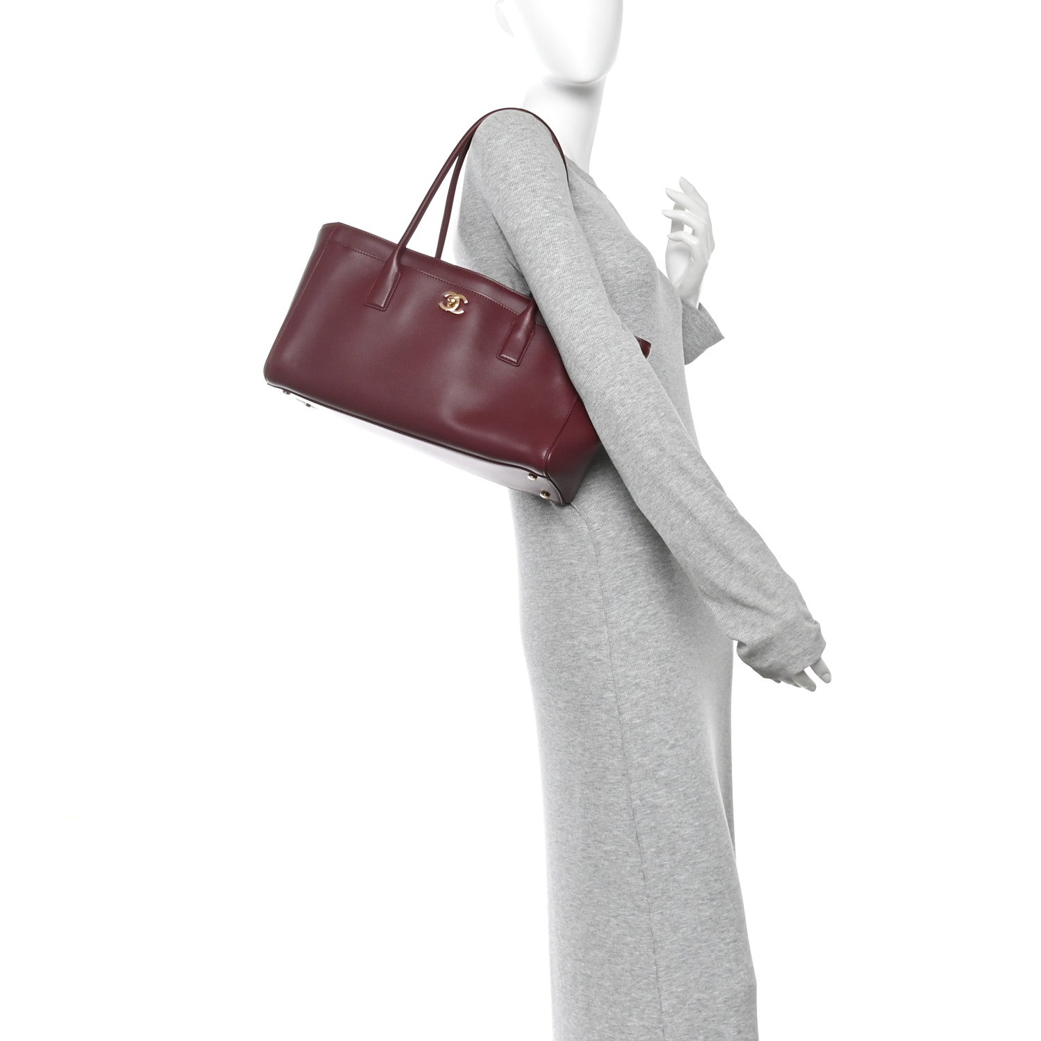 Chanel Calfskin Archetype Small Shopping Tote Dark Burgundy 2 of 10