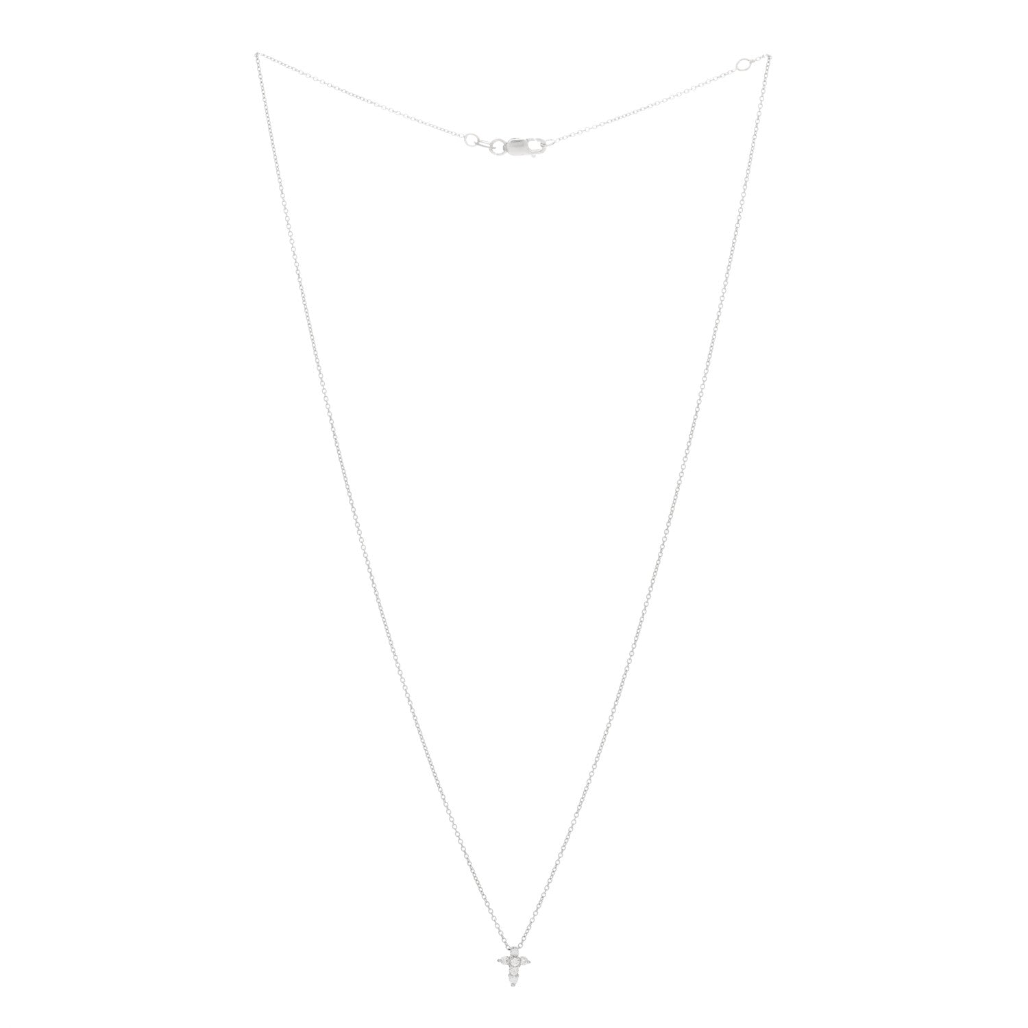 Roberto Coin 18K White Gold Diamond Tiny Treasures Baby Cross Pendant Necklace 2 of 4