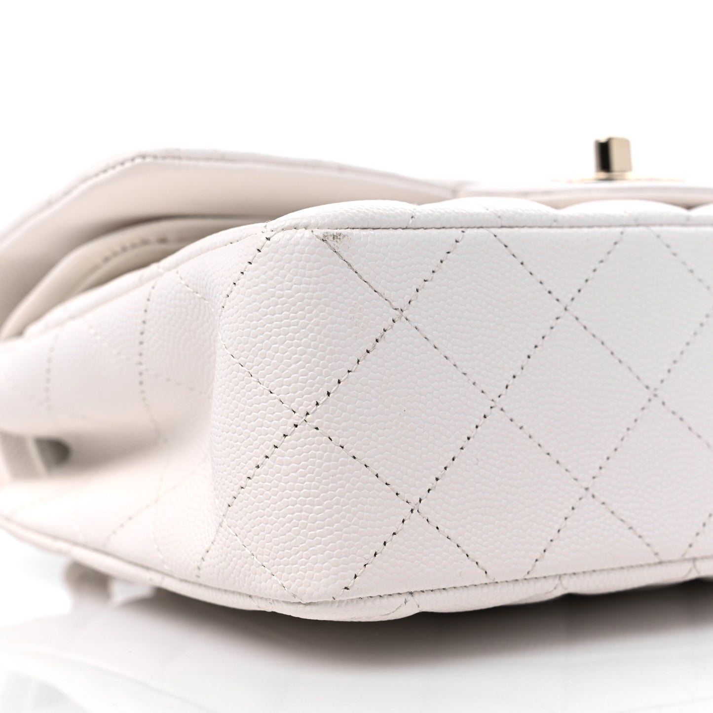 Caviar Quilted Small Double Flap White