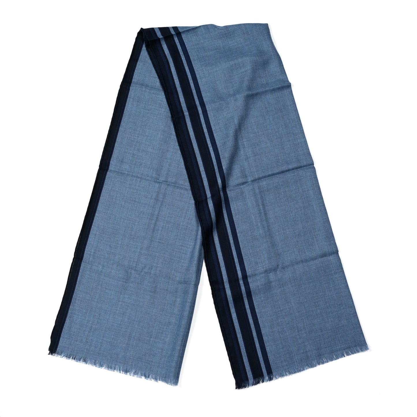 Cashmere Silk Bande A Part Muffler Chine Marine Indigo
