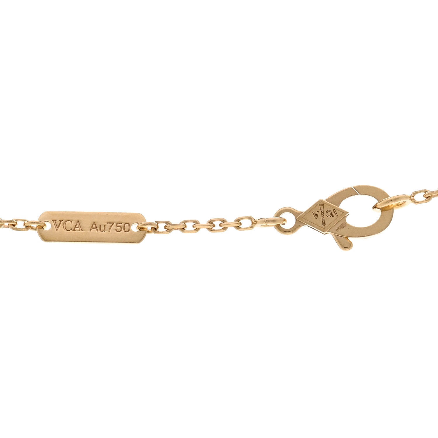 Van Cleef & Arpels 18K Yellow Gold Guilloche Vintage Alhambra Pendant Necklace 4 of 6