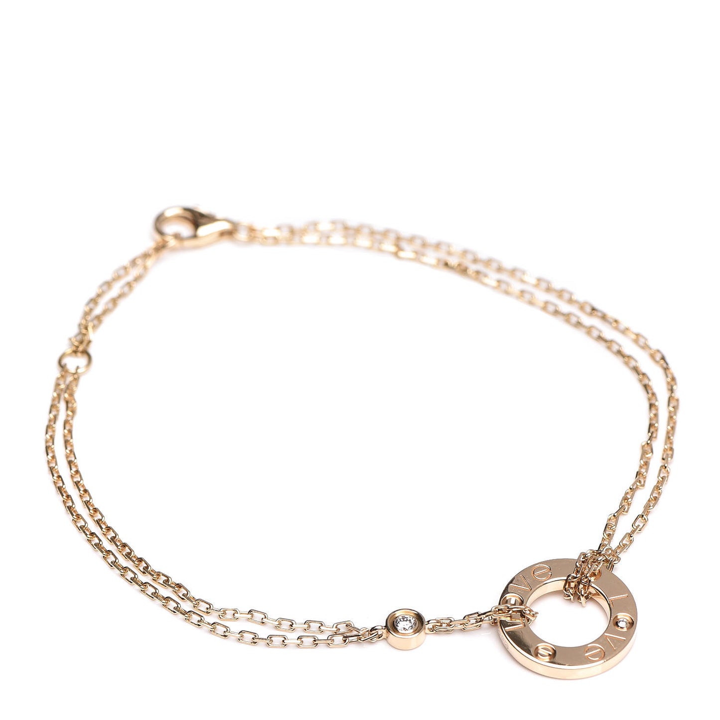 18K Yellow Gold Diamond LOVE Bracelet
