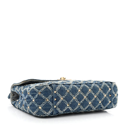 Valentino Garavani Denim Medium Rockstud Spike Shoulder Bag Denim 4 of 10