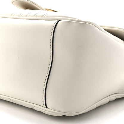 Gucci Calfskin Matelasse Small GG Marmont Top Handle Shoulder Bag White 11 of 13