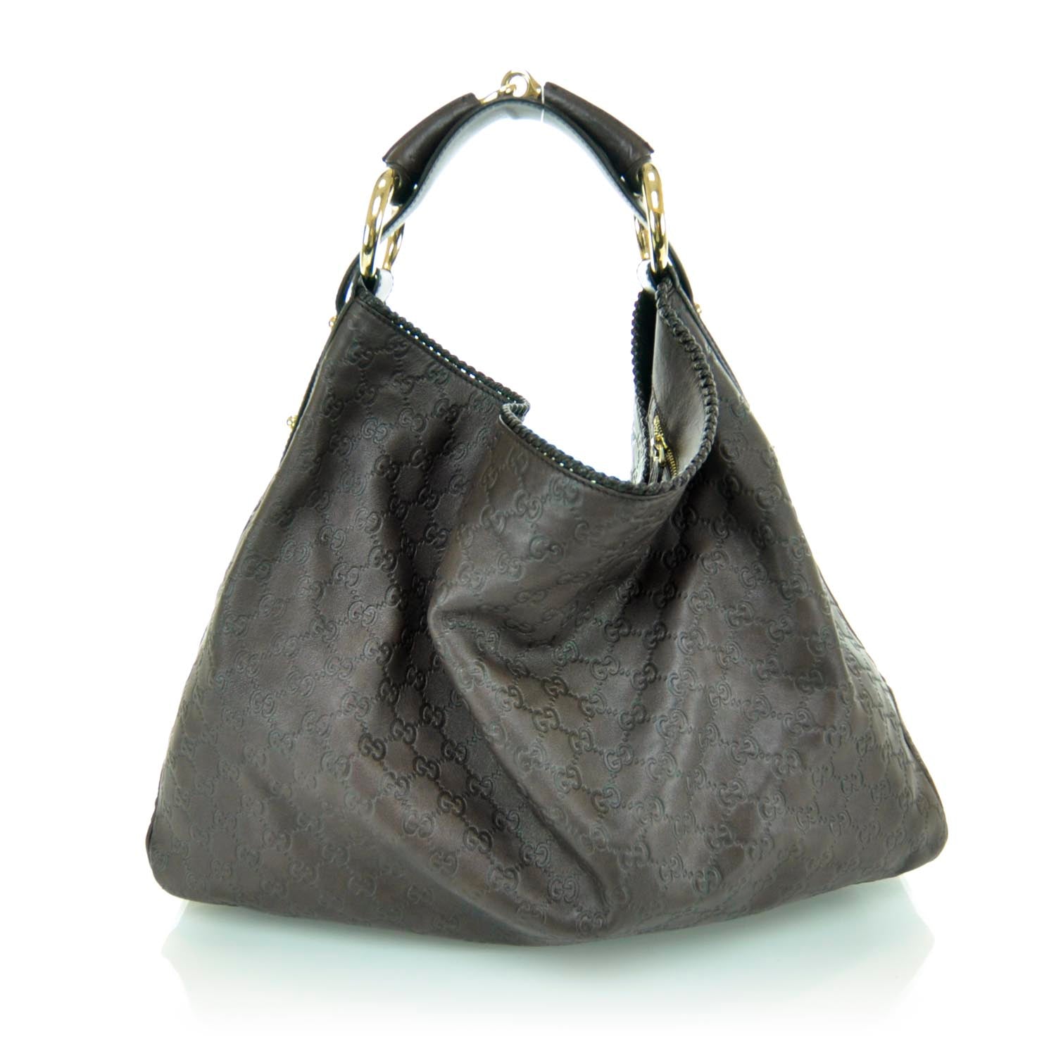 Gucci Guccissima Large Horsebit Chain Hobo Brown 3 of 9
