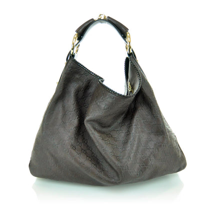 Gucci Guccissima Large Horsebit Chain Hobo Brown 3 of 9