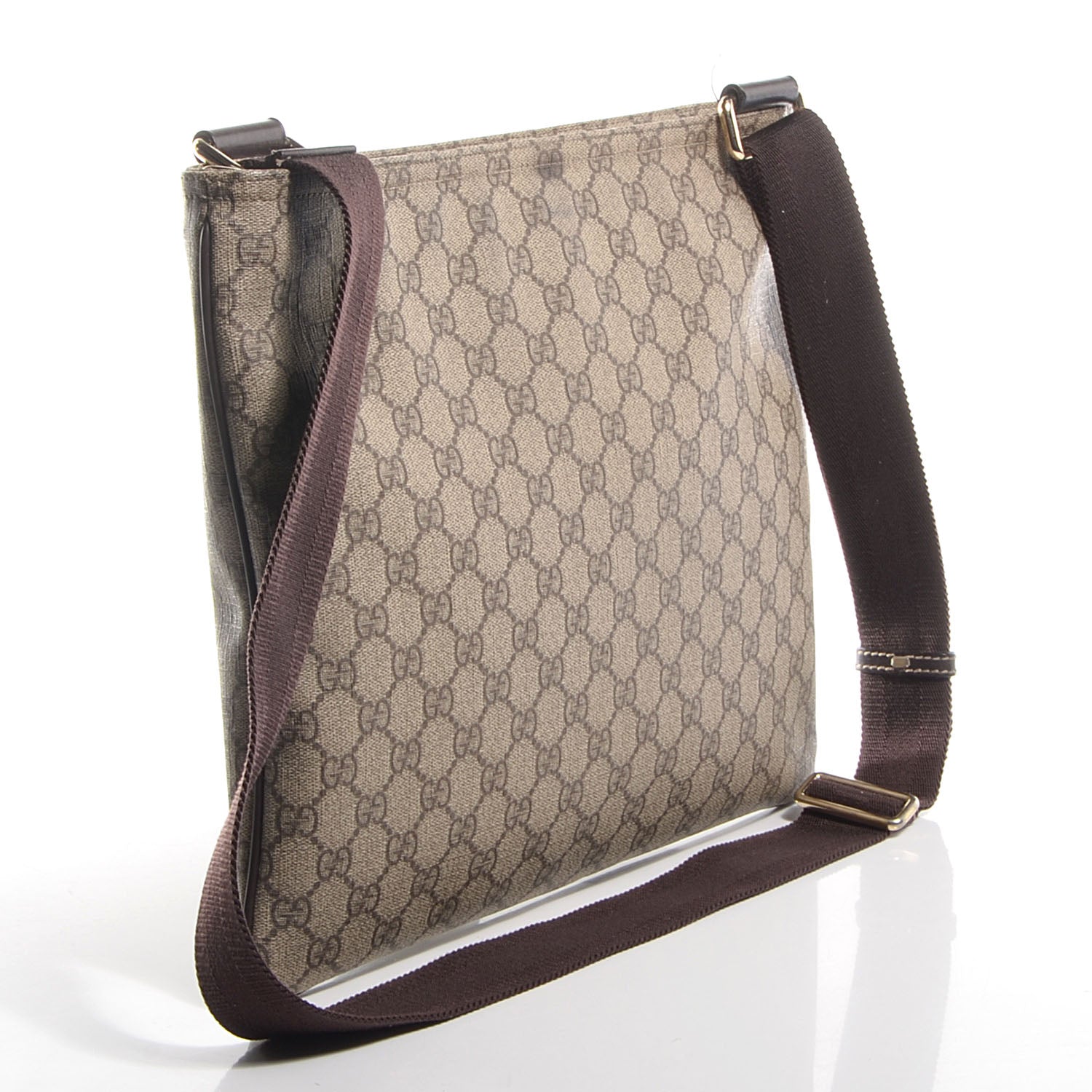 Gucci GG Plus Monogram Large Flat Messenger Bag Beige Brown 3 of 7