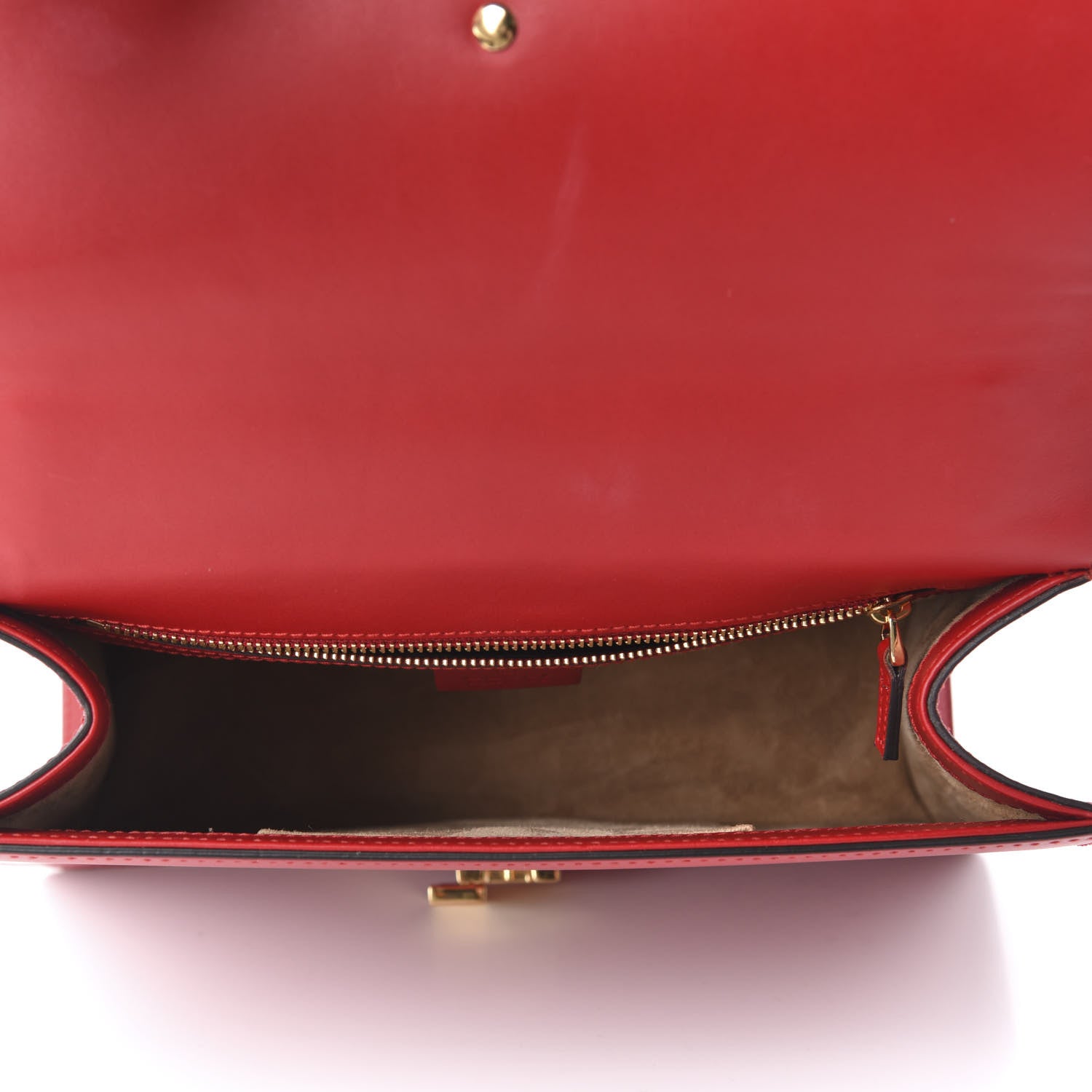 Gucci Calfskin Small Sylvie Shoulder Bag Hibiscus Red 5 of 10