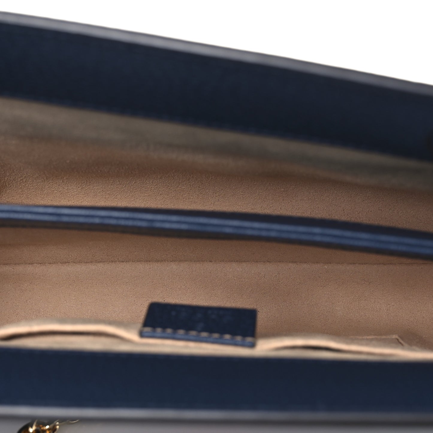 Textured Calfskin Web Small Ophidia Chain Shoulder Bag Blue Agata