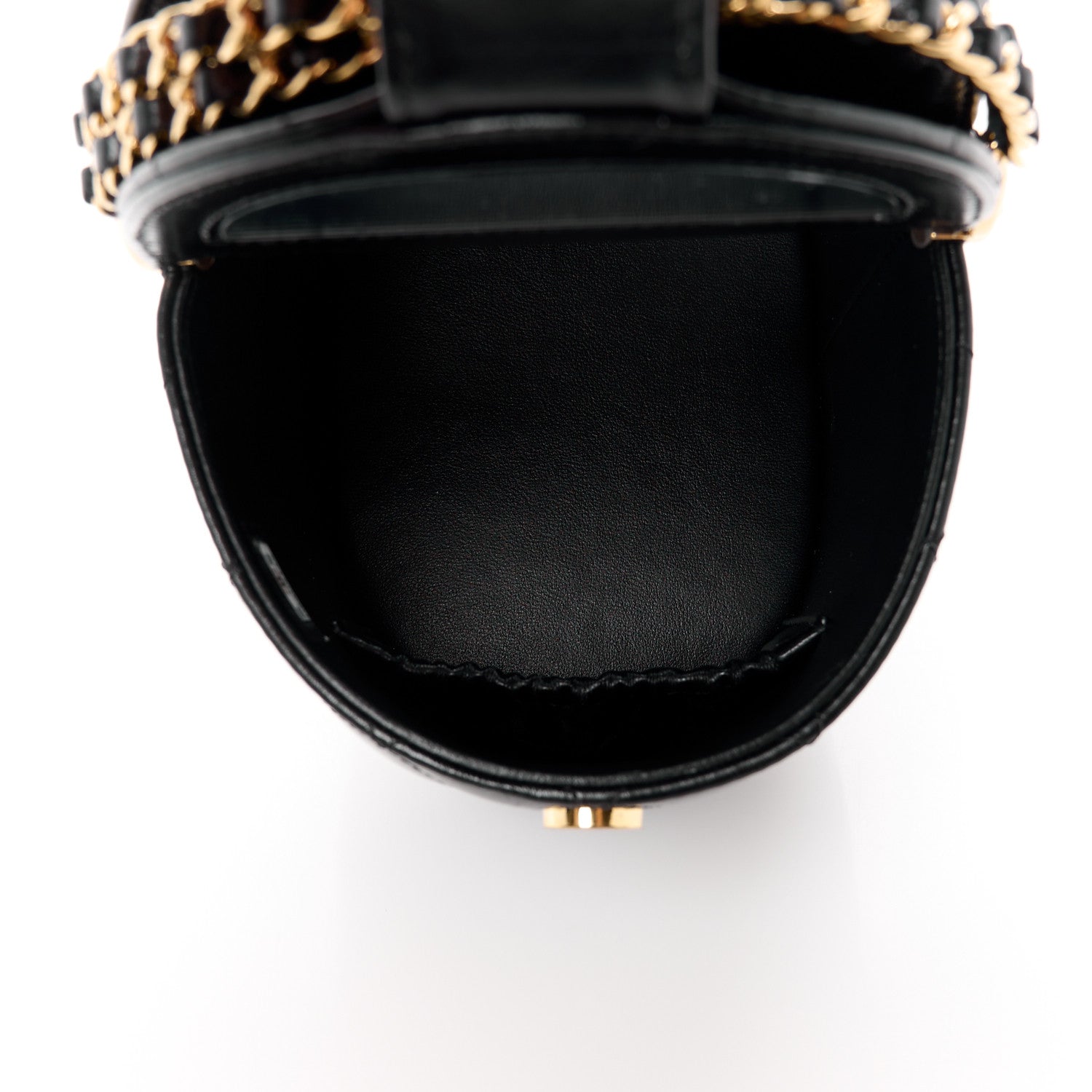 Chanel Lambskin Quilted Chain Top Handle Vanity With Chain Black 5 of 13