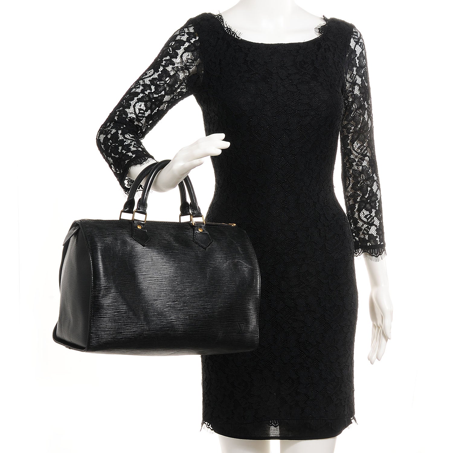 Louis Vuitton Epi Speedy 30 Black 2 of 8
