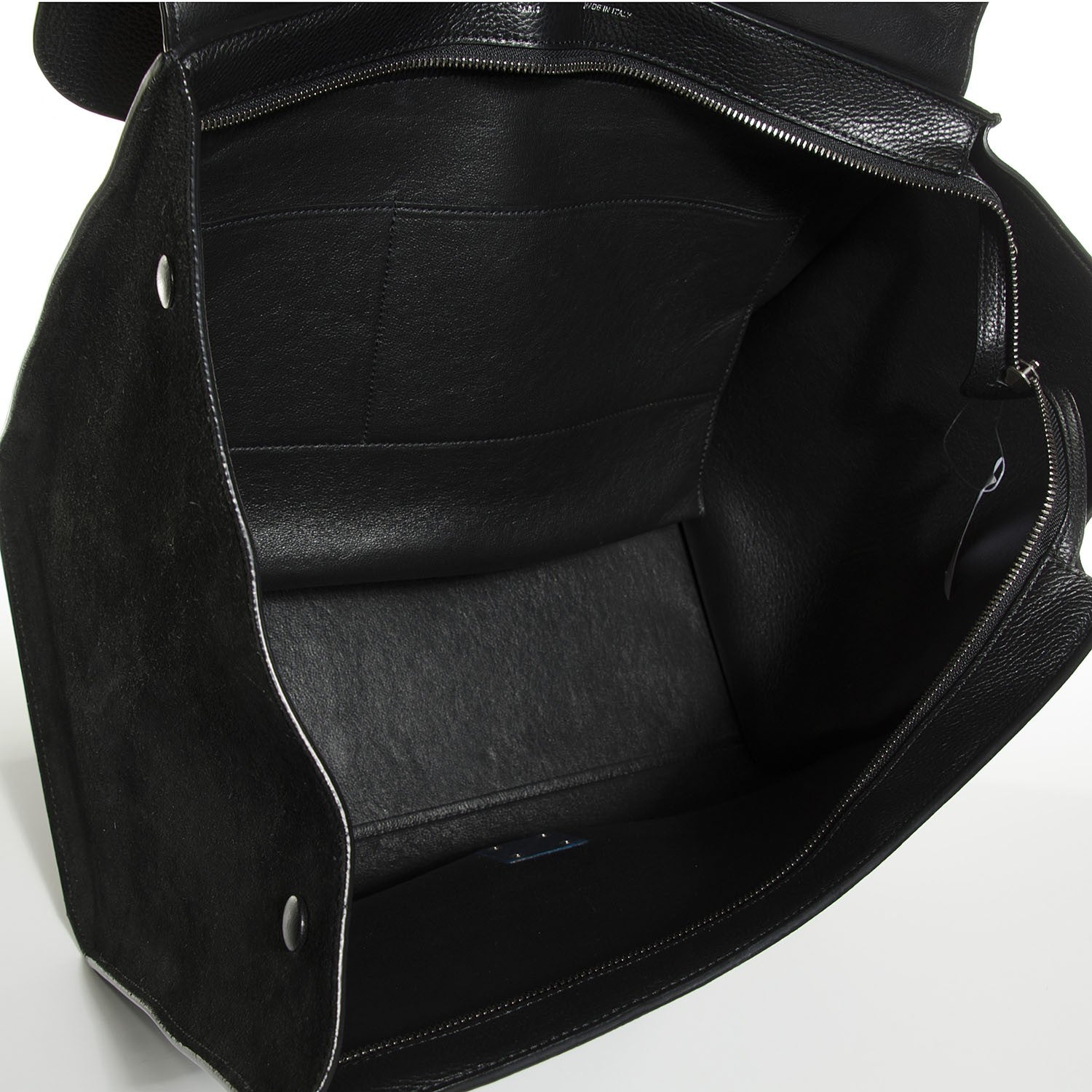 Celine Drummed Calfskin Suede Large Trapeze Black 7 of 9