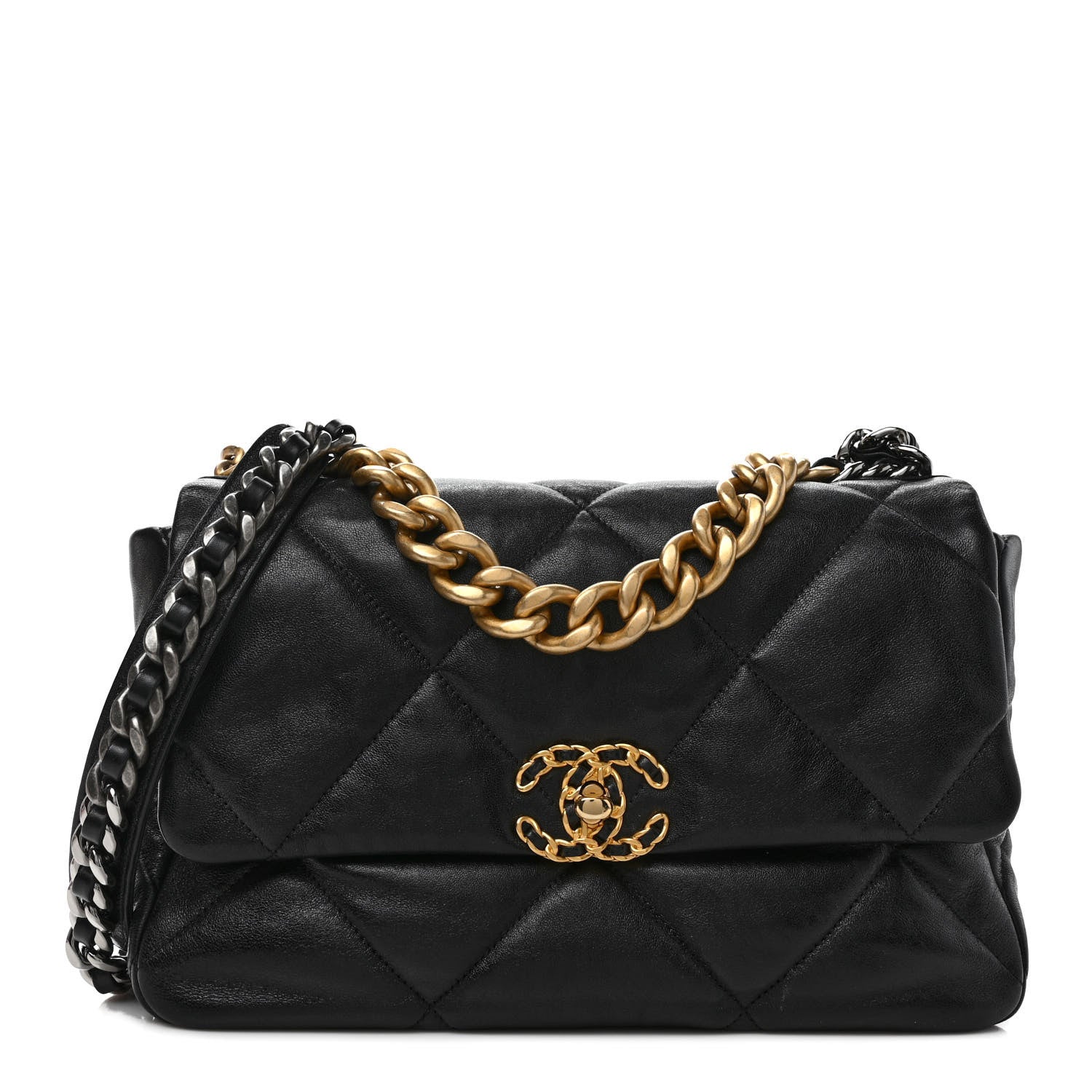 Chanel Lambskin Quilted Large Chanel 19 Flap Black 1 of 11
