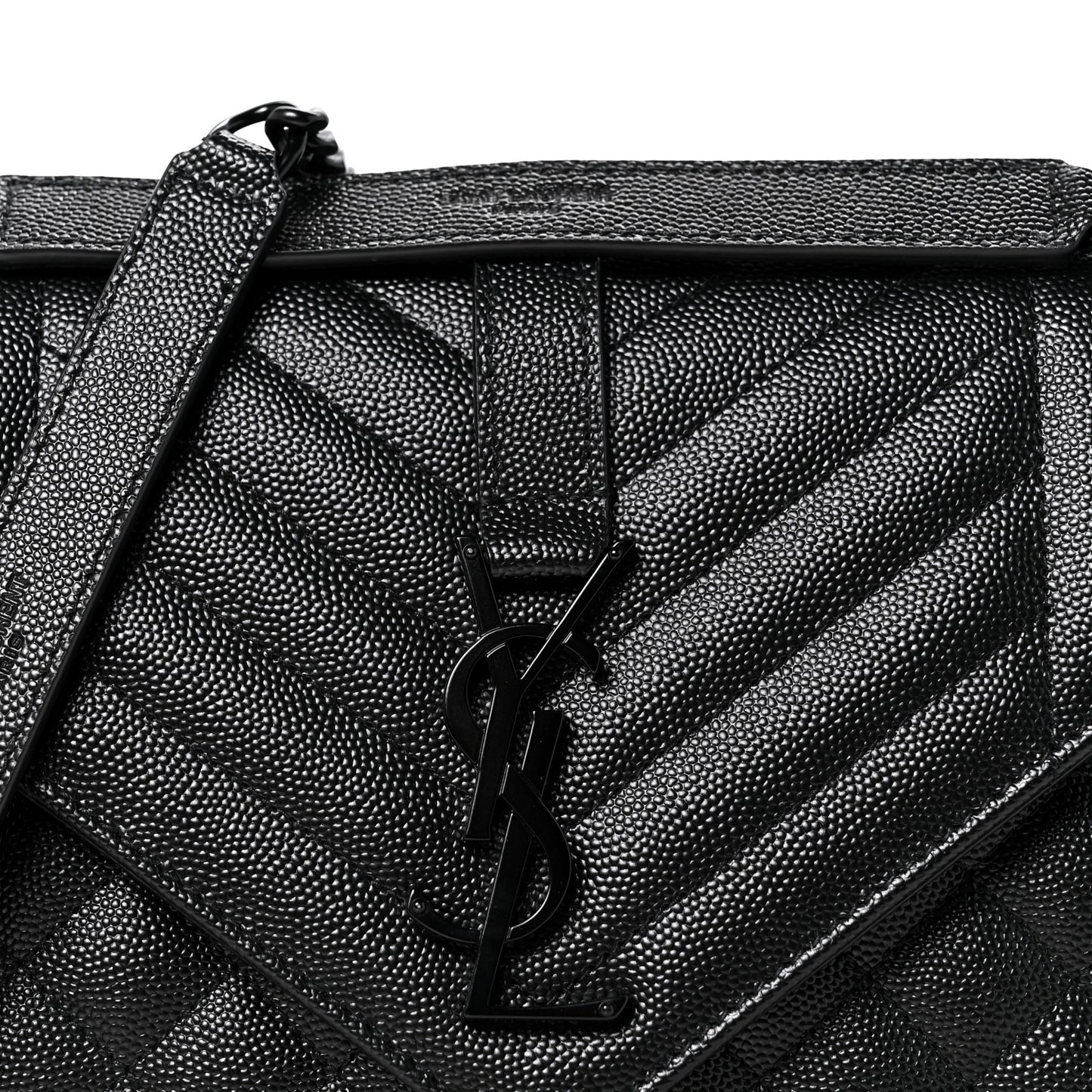 Grain De Poudre Textured Mixed Matelasse Triquilt Medium Monogram Monochrome Satchel Black