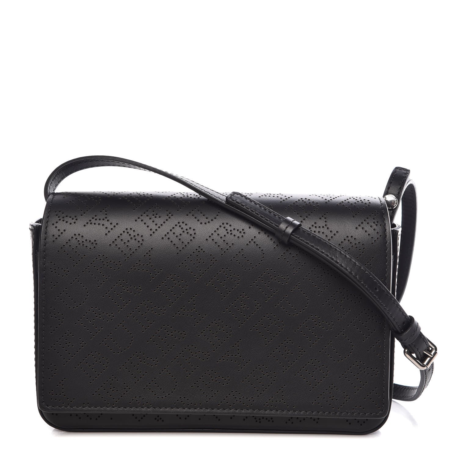 Burberry Calfskin Perforated Logo Hampshire Crossbody Black 1 of 11