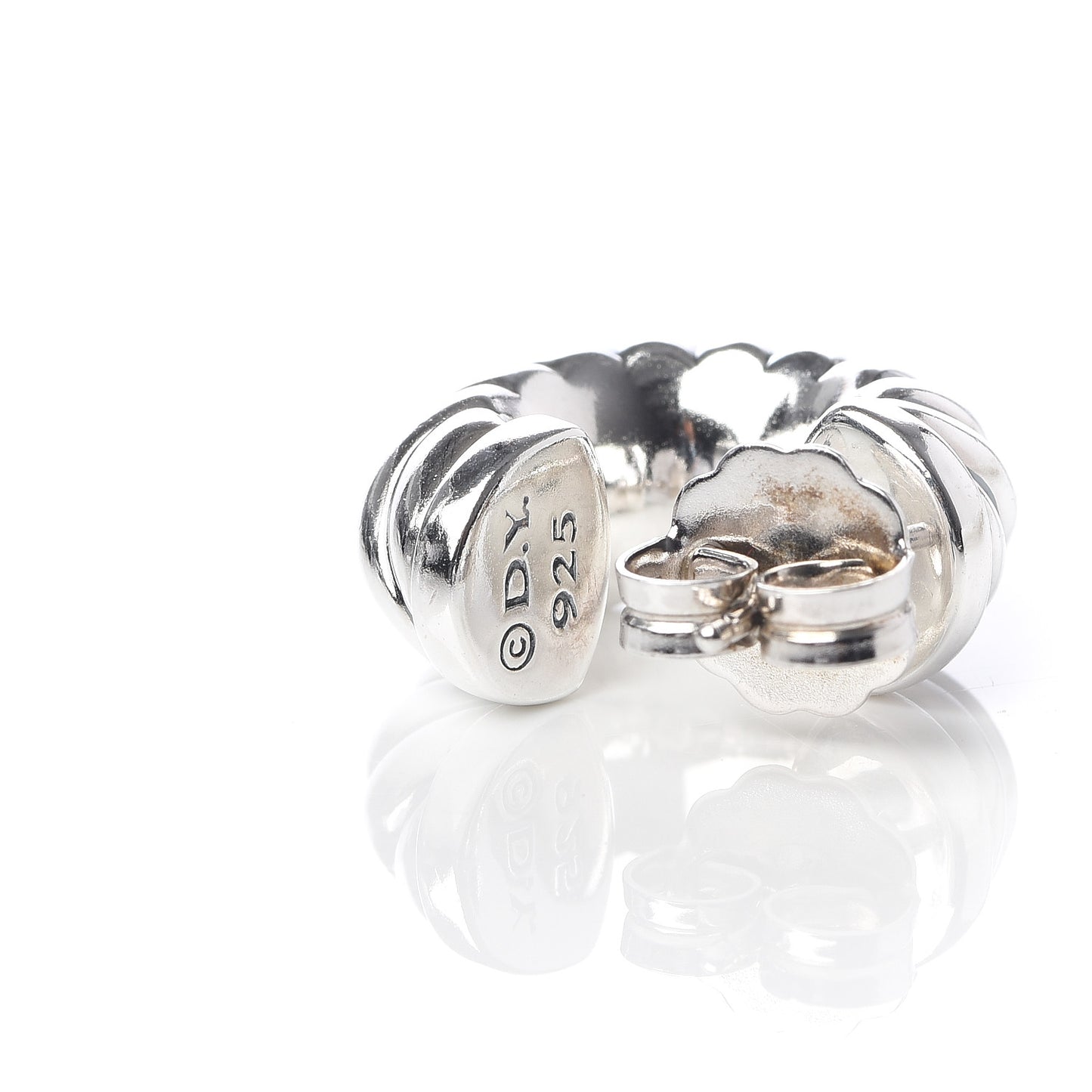 Sterling Silver Cable Hoop Earrings