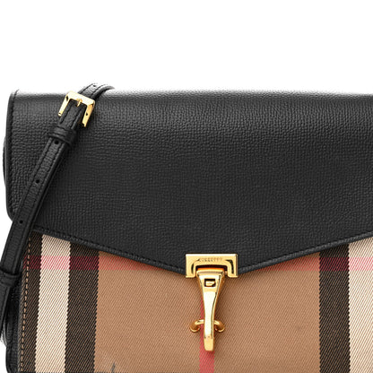 Burberry Derby Calfskin House Check Small Macken Crossbody Bag Black 8 of 11