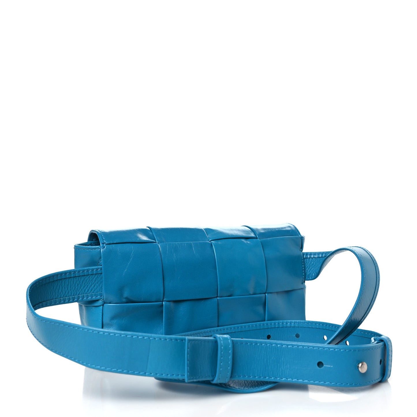 Paper Calfskin Intrecciato Cassette Belt Bag Blueprint