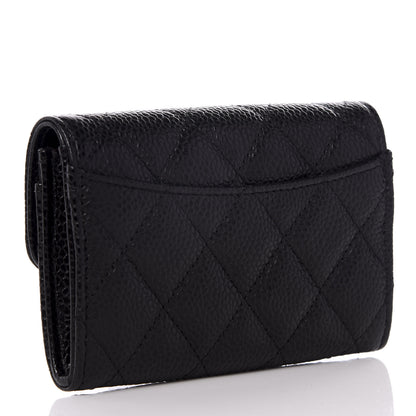 Chanel Caviar Quilted Flap Card Holder Wallet Black 2 of 8
