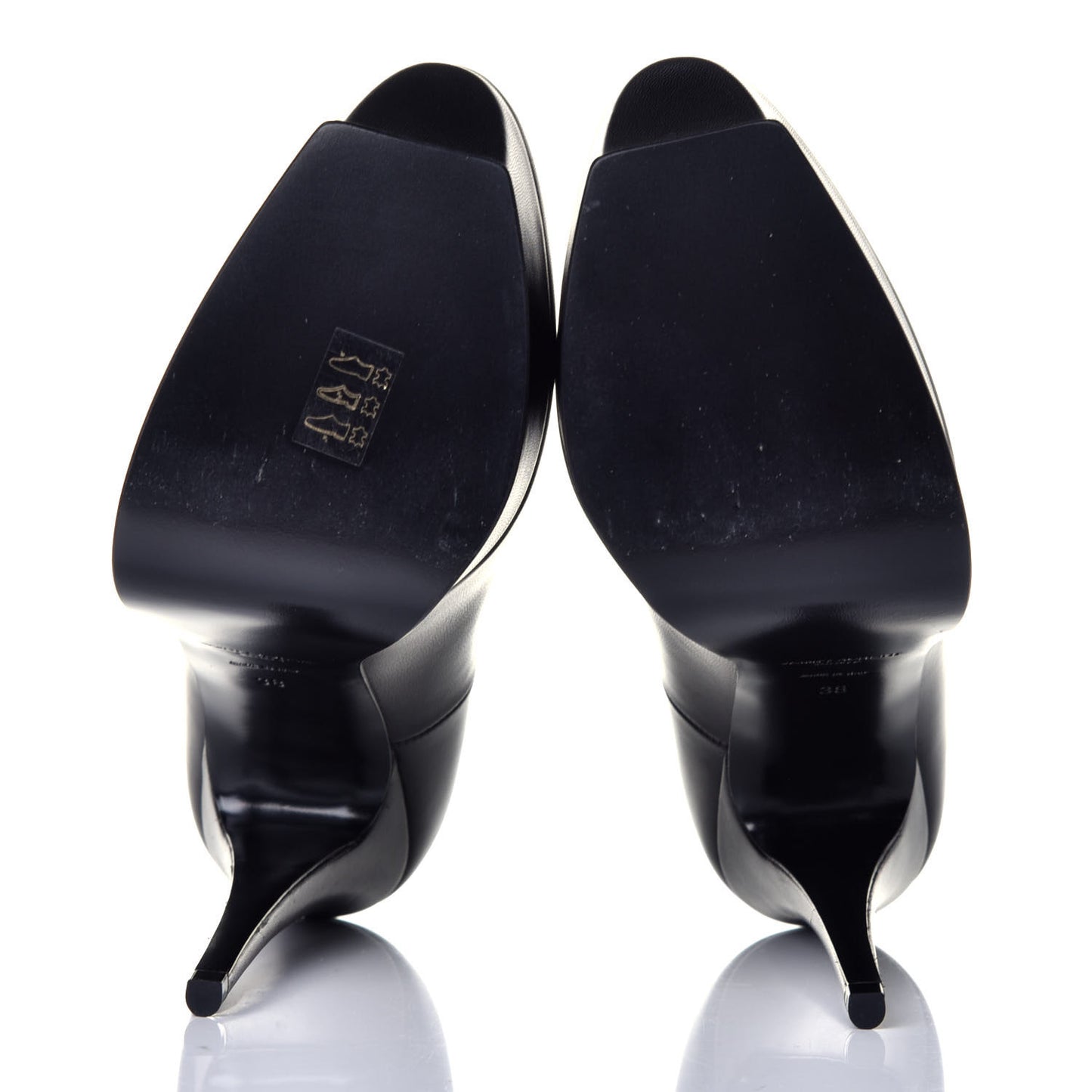 Calfskin Tripon Tribute 105 Pumps 38 Black