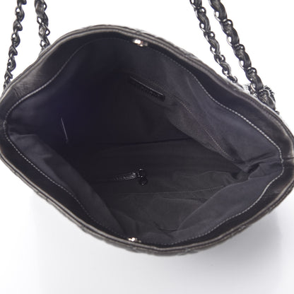 Chanel Metallic Calfskin Quilted Large Chain Me Hobo Dark Grey 5 of 7
