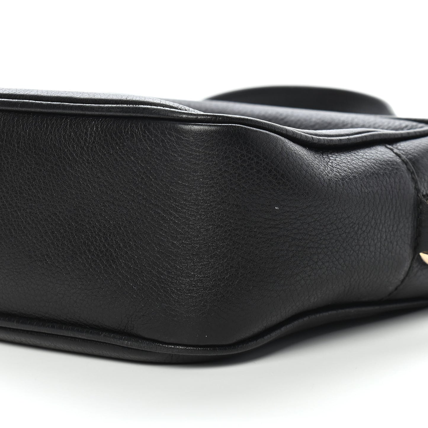 Pebbled Calfskin Small Soho Disco Bag Black