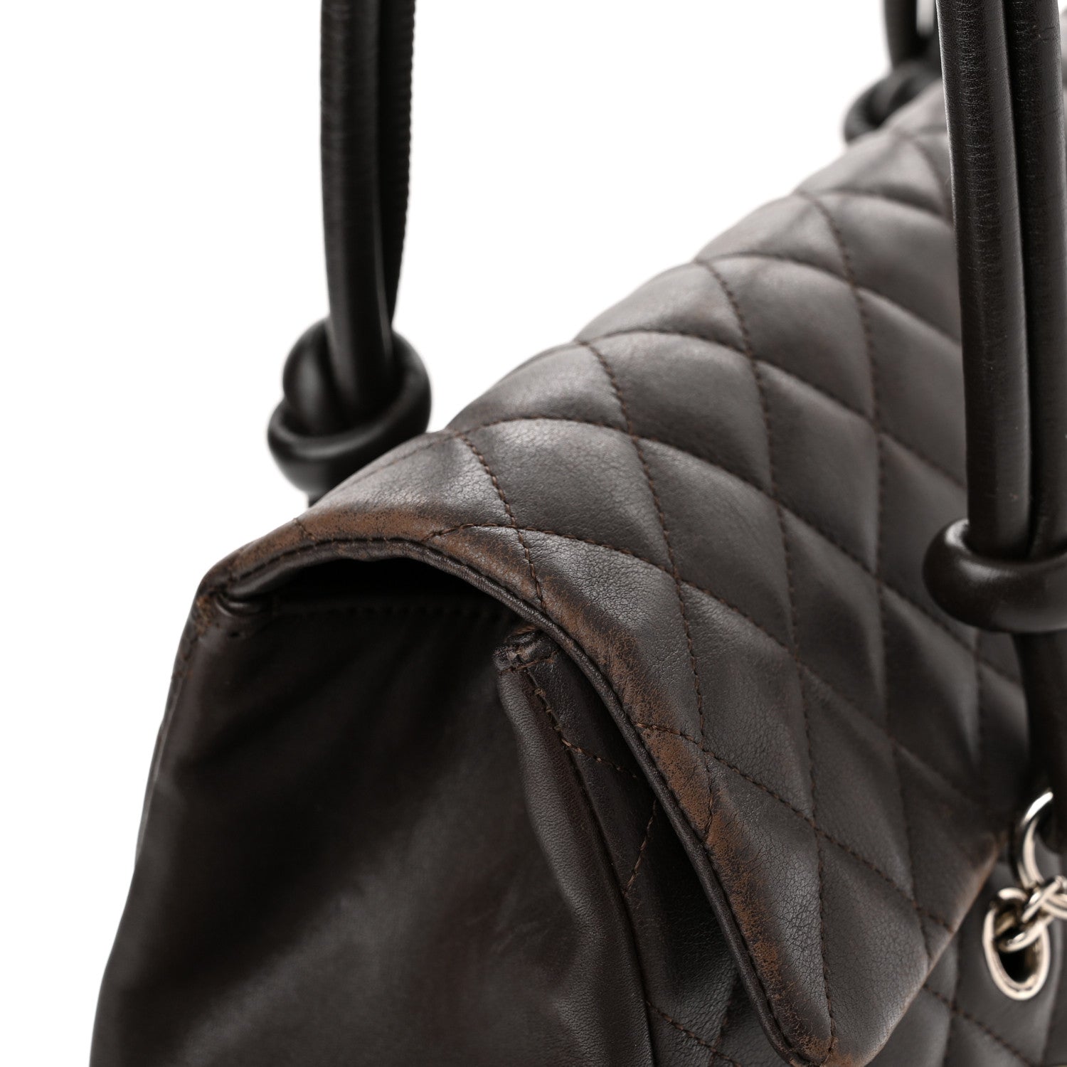 Chanel Calfskin Quilted Large Cambon Flap Brown Beige 15 of 17