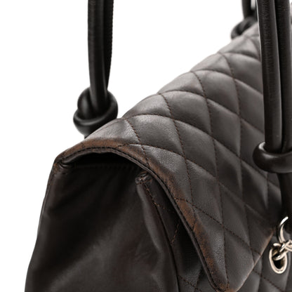 Chanel Calfskin Quilted Large Cambon Flap Brown Beige 15 of 17