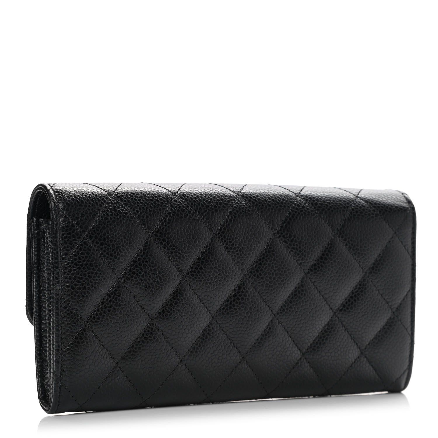 Chanel Caviar Quilted Large Gusset Flap Wallet Black 3 of 9