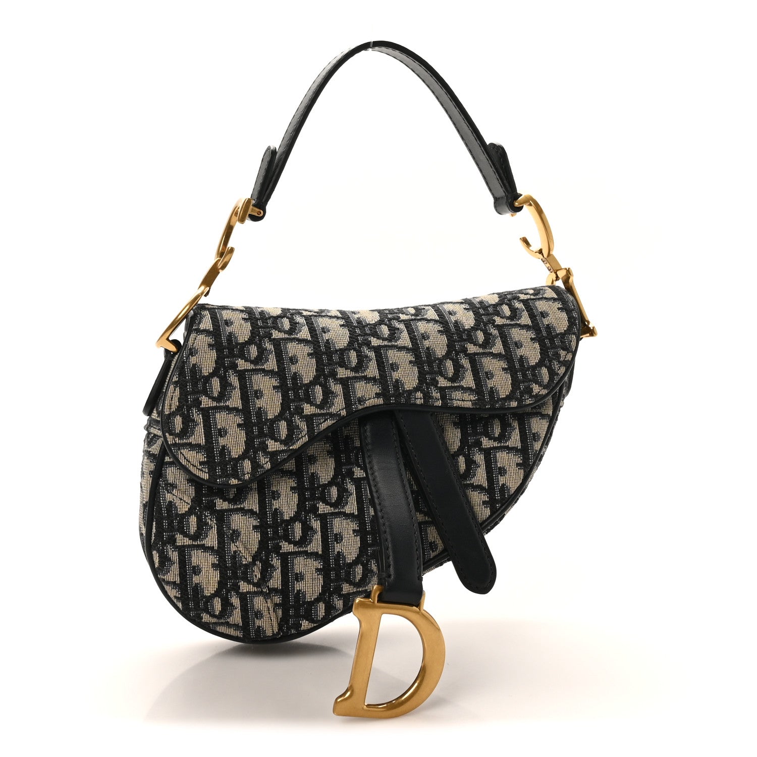Christian Dior Oblique Mini Saddle Bag Blue 1 of 10