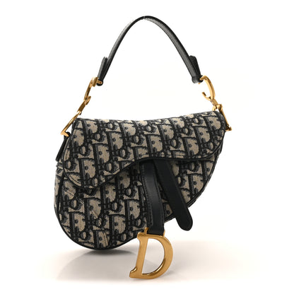 Christian Dior Oblique Mini Saddle Bag Blue 1 of 10