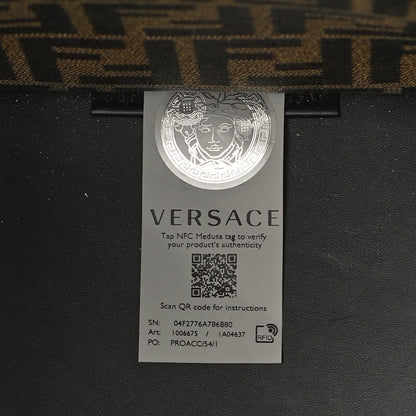 Fendi X VERSACE Calfskin Plexiglass Fendace FF Baroque Print Medium Fendi Sunshine Shopper Tote Black Gold 6 of 10