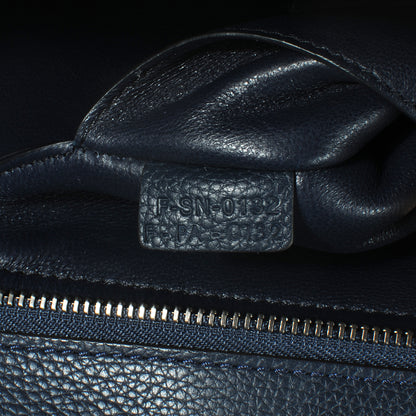 Celine Drummed Leather and Suede Small Trapeze Navy 7 of 8