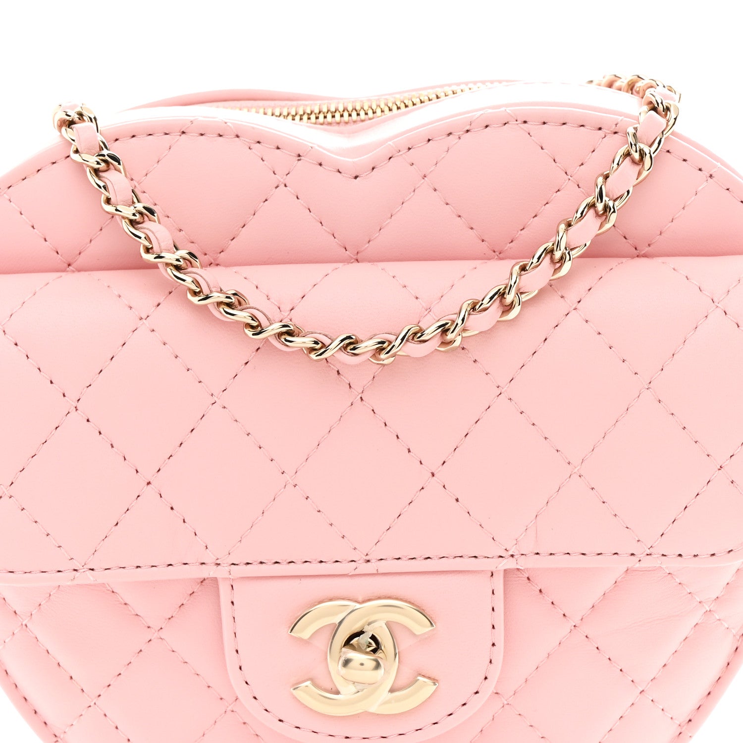 Chanel Lambskin Quilted Large CC In Love Heart Bag Light Pink 8 of 11