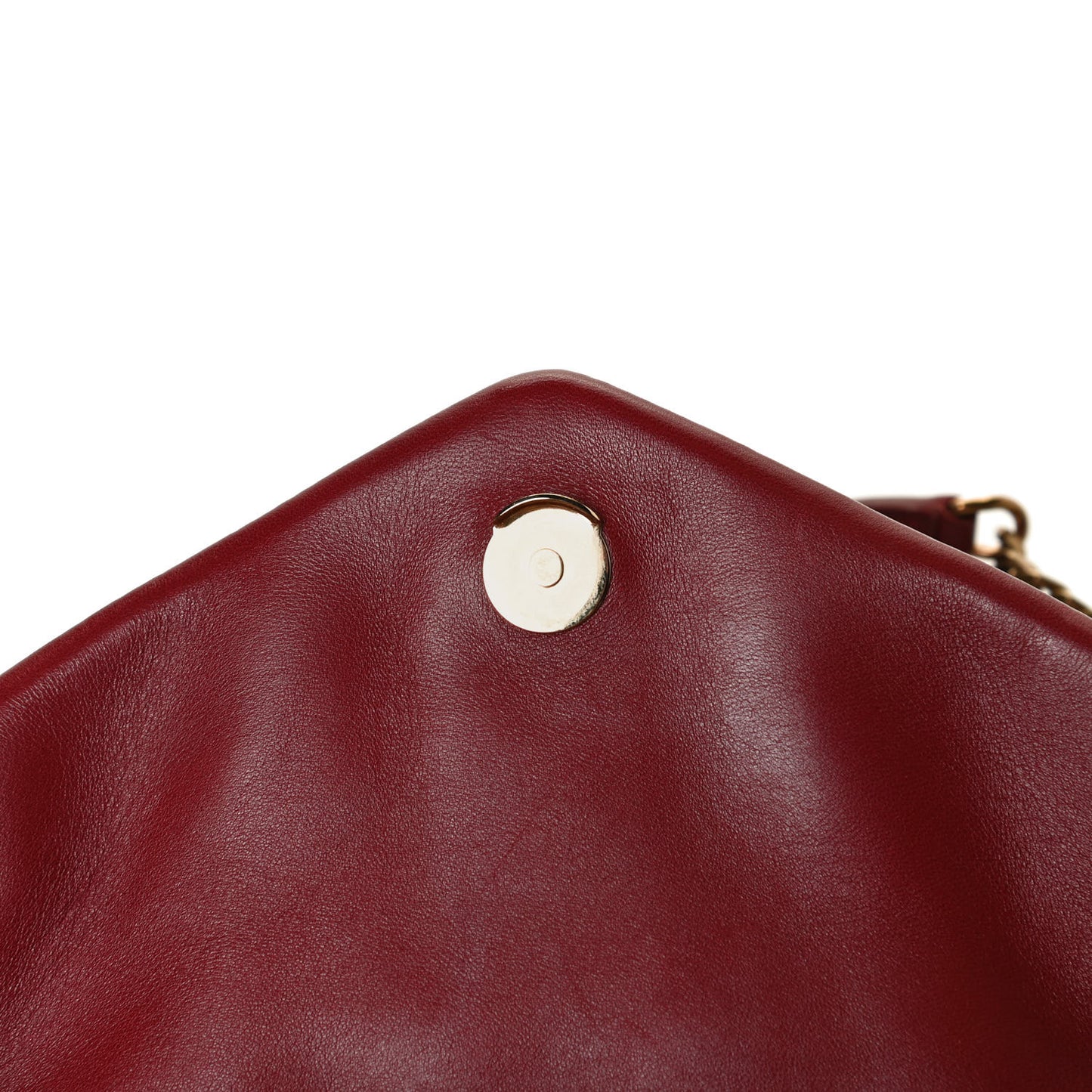 Lambskin Quilted Small Loulou Puffer Monogram Chain Satchel Opyum Red